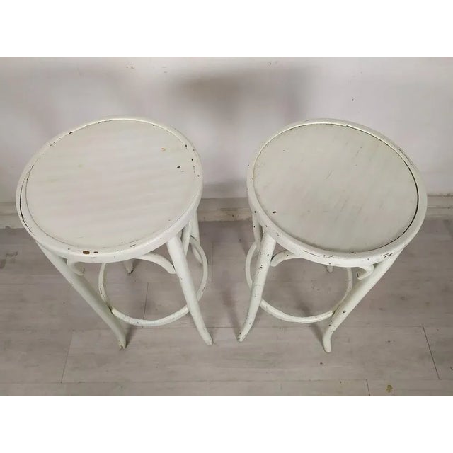 1930s Set of Wooden Bistro Stools, 1930s For Sale - Image 5 of 11