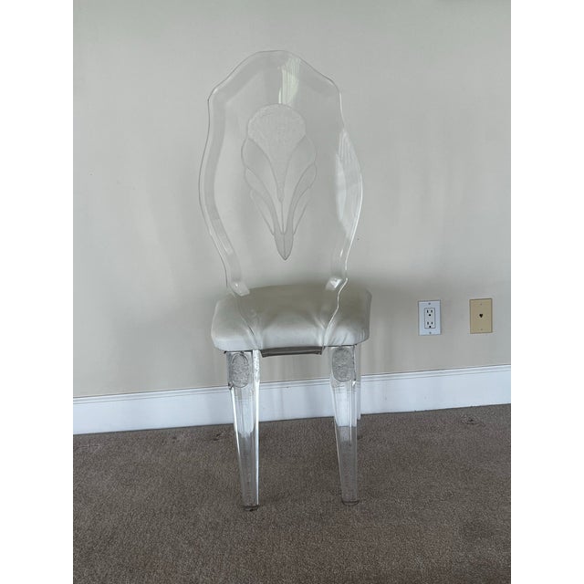 Late 20th Century Vintage Acrylicore /Shahrooz Hollywood Regency Style Lucite Dining Chairs - Set of 8 For Sale - Image 5 of 12