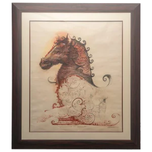 55" Pencil and Watercolor Horse by Ernesto Capdevila