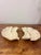 A beautiful pair of vintage Italian alabaster dishes carved in stylized leaf forms. Each piece displays the natural...