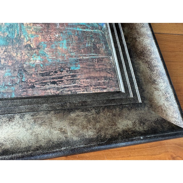 Contemporary Contemporary Copper Sheeting With Pastel and Acrylic Abstract, Framed For Sale - Image 3 of 7