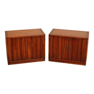 Heritage Mid-Century Modern Fruitwood Cabinets - A Pair For Sale