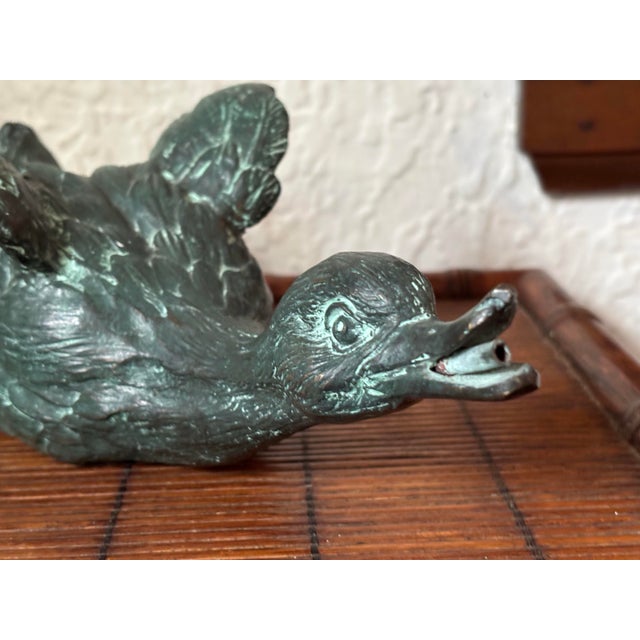 Metal 1980s Copper Verdigris Duckling Fountainhead For Sale - Image 7 of 10