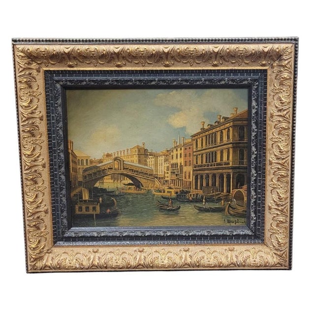 1980s Vintage Painting of Venice Signed For Sale - Image 5 of 11