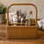 Hand‑Woven Wicker Utensil & Napkin Caddy (Late 20th Century) Hand‑woven wicker entertaining caddy featuring a sturdy...