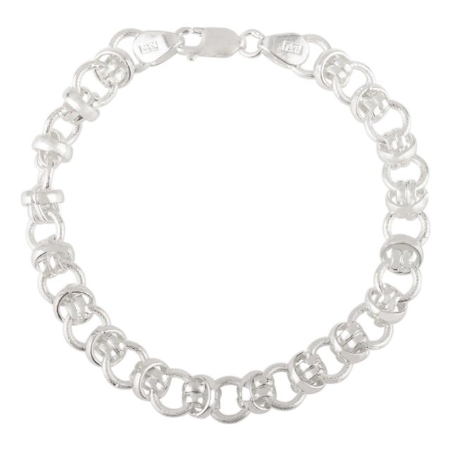 Mexican 925 Sterling Silver Bracelet for Daily Wear Jewelry- Gifts for Him For Sale