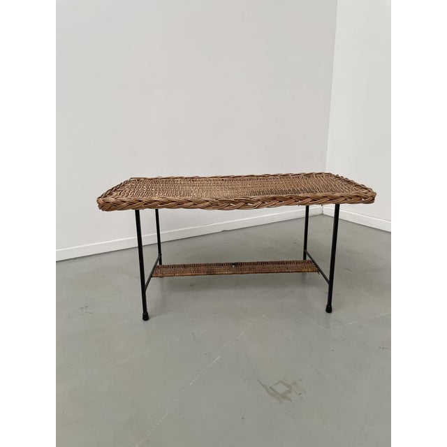 Metal & Braided Wicker Coffee Table, 1960s For Sale - Image 12 of 18