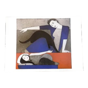Vintage Signed/Titled Will Barnet Lithograph - " Blue Robe"