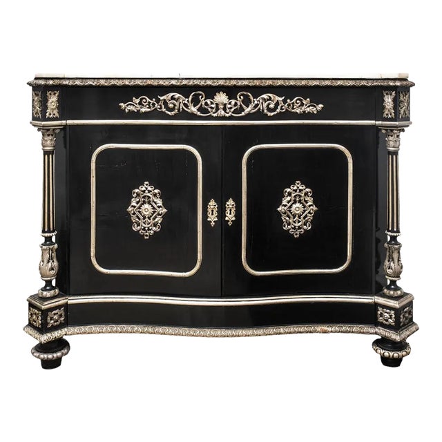 Napoleon III Ebonized Meuble d'Appui Cabinet For Sale