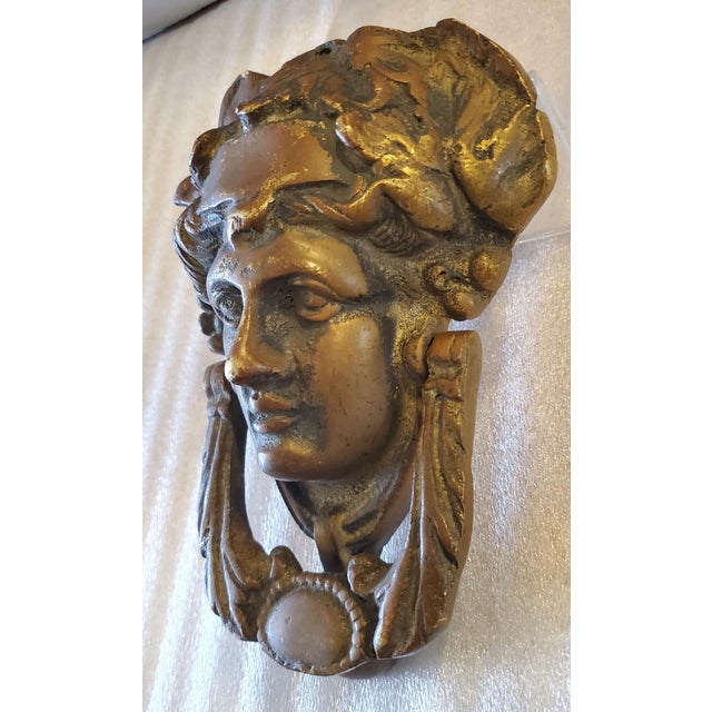 Late 19th Century Victorian Neoclassical Solid Bronze Door Knocker For Sale In Los Angeles - Image 6 of 11