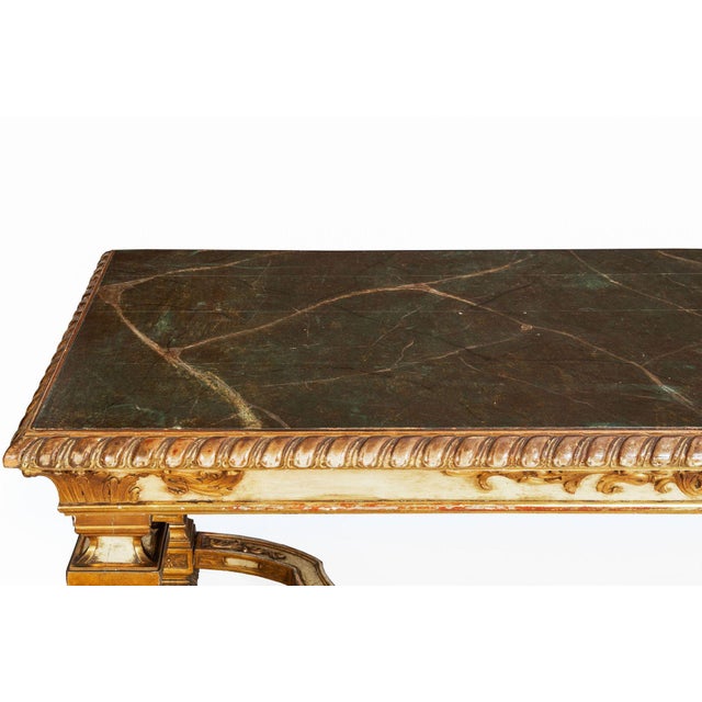 Antique Louis XIV Style Polychromed Rectangular Dining Center Table Ca. 1900 For Sale - Image 6 of 12