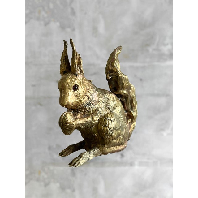Goldenrod Brass Squirrel Bottle Holder, 1970s For Sale - Image 8 of 8