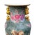 Large Vintage Chinoiserie Green & Pink Rose Famille Peonies Porcelain Vase W/Double Ears Lovely vintage Chinese porcelain...