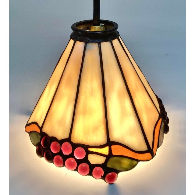 Set of Three (3) Tiffany Style Slag Glass Lamp Shades Multicolor. This lot of three matching shades is 8 inches at the...