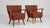 Brown Pair of Mid-Century Modern Upholstered Armchairs Burnt Orange For Sale - Image 8 of 14