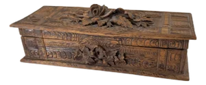 20th Century Austrian or German Black Forest Carved Glove Box