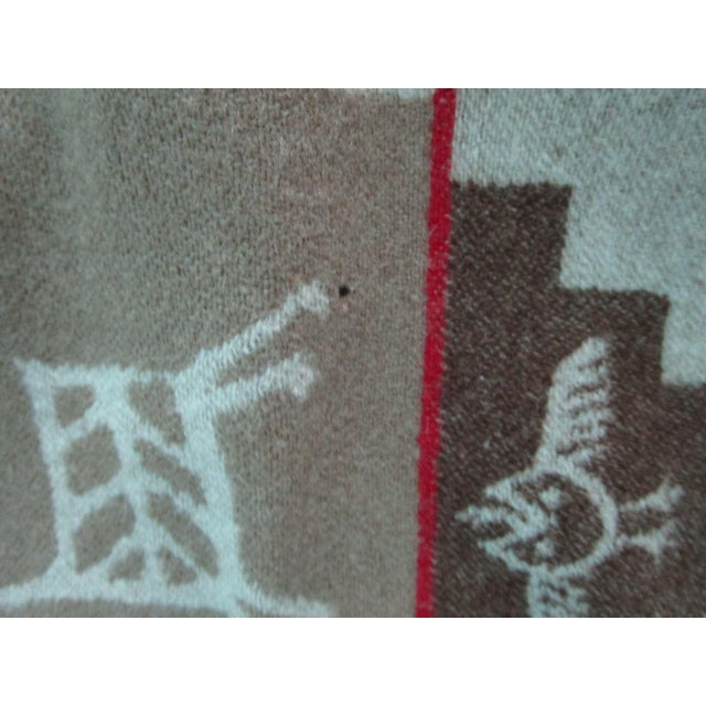 Pendleton Southwest Rock Art Petroglyph Wool Bedspread King Earth Tone Small Holes For Sale - Image 13 of 14