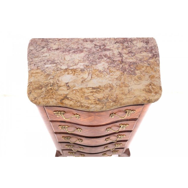 Walnut Chiffonier with Marble Top, 1890s For Sale - Image 5 of 9