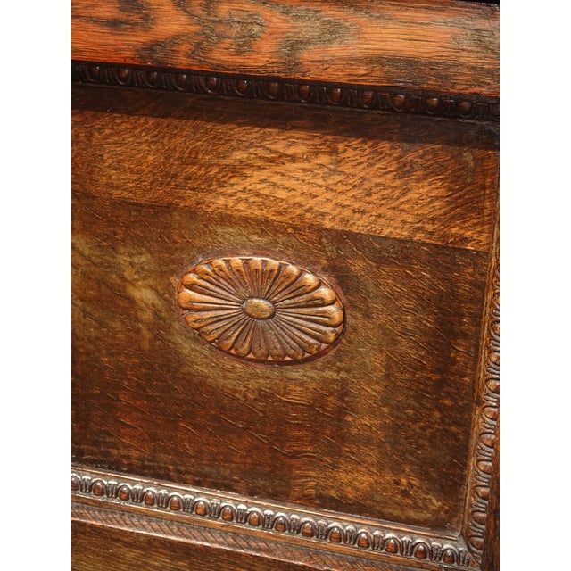 Vintage Mission Barley Twist Oak Server Cabinet ~ Sideboard Buffet Side Table For Sale - Image 11 of 14