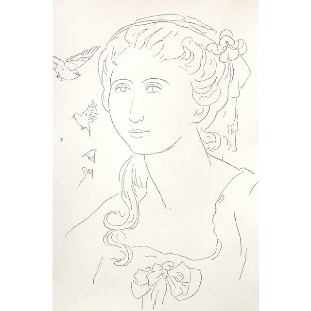 Sarah Myers Woman With Sparrows Charcoal Drawing Chairish