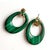 2020s 14k Yellow Gold Door Knocker Drop Earrings With Carved Malachite and Diamonds, A Pair For Sale - Image 5 of 7