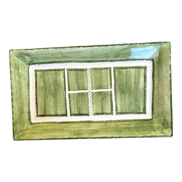 “Grass Court” Ceramic Serving Plate Made in Italy by the Mane Lion For Sale