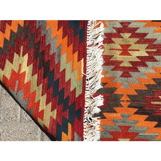 Late 19th Century Handmade Kilim Rug- 72.5" X 105" For Sale - Image 9 of 10