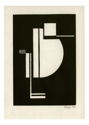 Walter Dexel, Construction I, 1924, Linocut, Paper