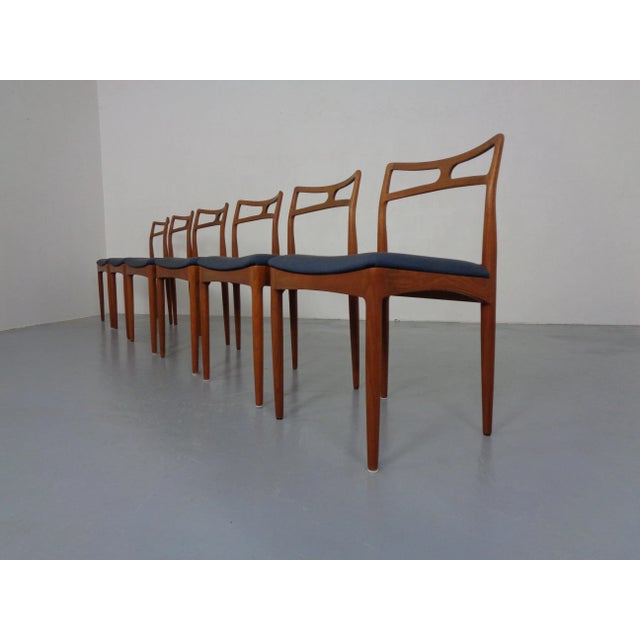 Model 94 Teak & Kvadrat Hallingdal Dining Chairs by Johannes Andersen for Christian Linneberg, Denmark, 1960s, Set of 6 For Sale - Image 15 of 18