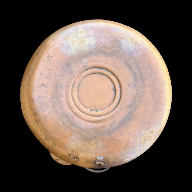 Mid 20th Century Vintage Francisco Rebajes Mid-Century Modern Hammered Copper Charger Wall Plate W/ Leaf, Marked For Sale - Image 5 of 5