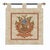 "This exquisite armorial tapestry showcases a regal coat of arms, intricately woven with rich colors and fine detail,...