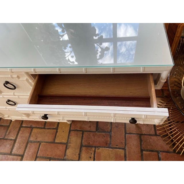 Drexel Kensington Faux Bamboo Desk For Sale - Image 16 of 18