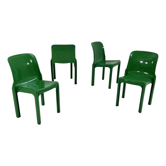 Selene Chairs by Vico Magistretti for Artemide, 1970s, Set of 4 For Sale