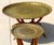 Vintage Moroccan Hand-Engraved Brass Tray Coffee & Side Table Set, 1960s For Sale In Naples, FL - Image 6 of 18