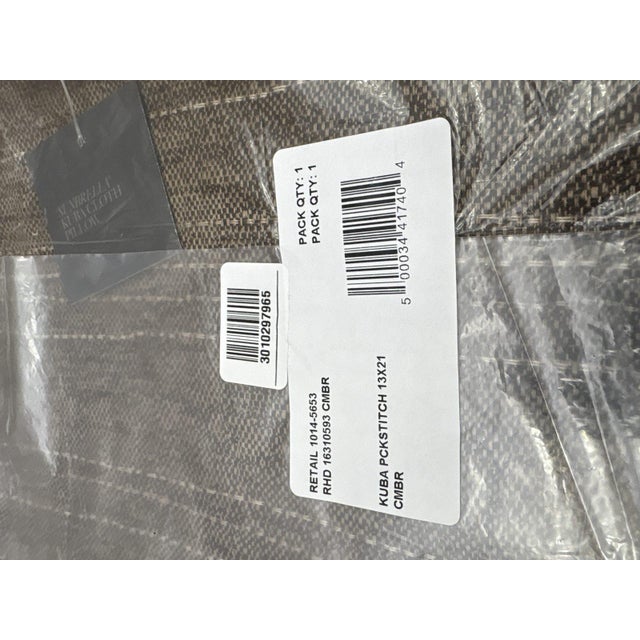 Contemporary Rh Restoration Hardware Kuba Cloth Pickstitch Pillow Cover - Lumbar For Sale - Image 3 of 12