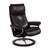 Set of Aura Leather Recliner and Ottoman from Stressless For Sale - Image 4 of 18