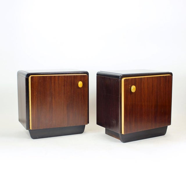 Mid-Century Bedside Tables with Glass Tops, Former Czechoslovakia, 1960s, Set of 2 For Sale - Image 11 of 12