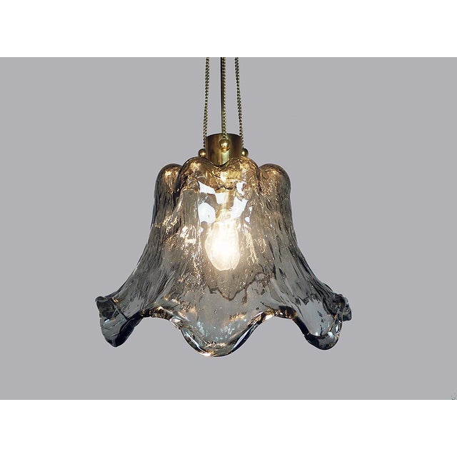Mid-Century Modern Italian Murano Glass & Brass Ceiling Lamp from Mazzega, 1960s For Sale - Image 3 of 9