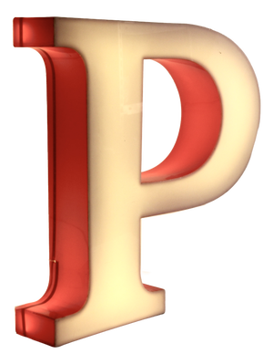 Large Mid-Century Modern Illuminated Letter P, 1970s