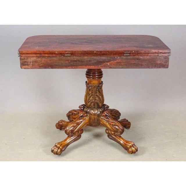 Brown Early 19th Century Beautiful American Empire Mahogany Card or Game Table For Sale - Image 8 of 8