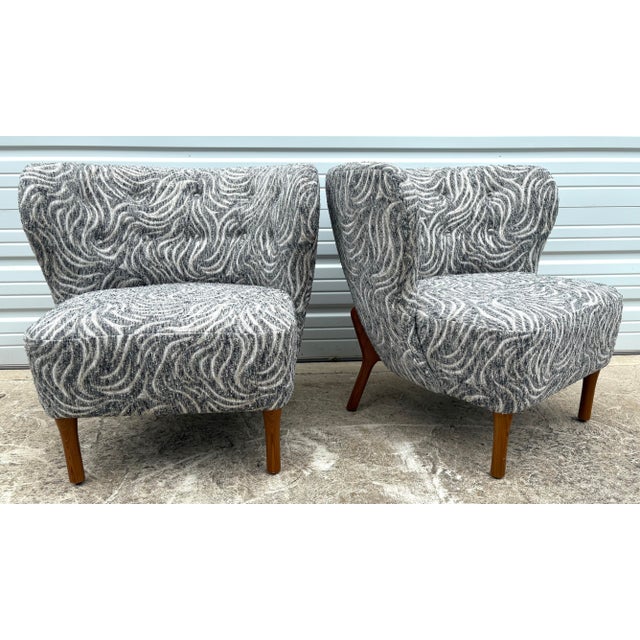 Mid-Century Modern Newly Upholstered Club Chairs After Geo Ponti For Sale In Philadelphia - Image 6 of 12