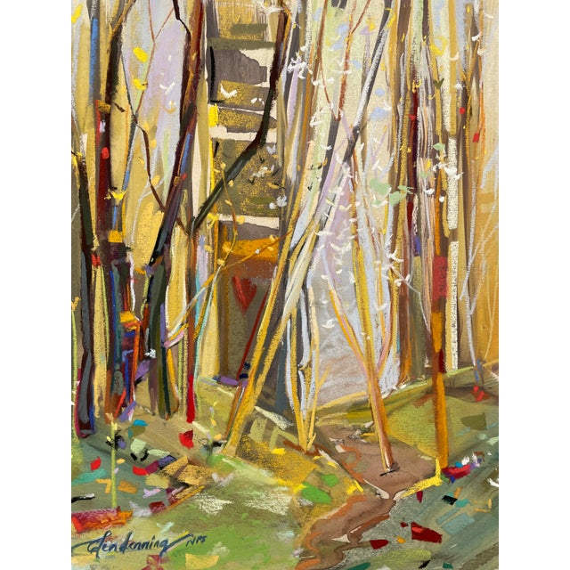 Impressionist Susan Glendenning Forest Landscape Pastel For Sale - Image 3 of 3
