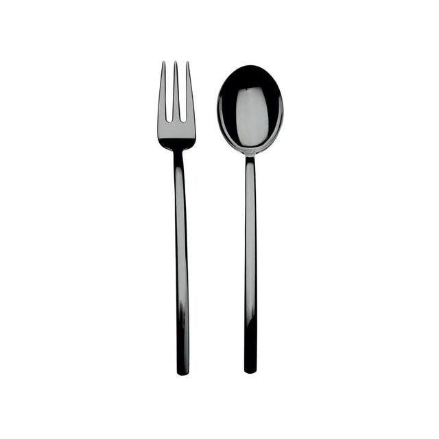Contemporary Mepra Due 2-Piece Serving Set (fork & Spoon), Oro Black For Sale - Image 3 of 3