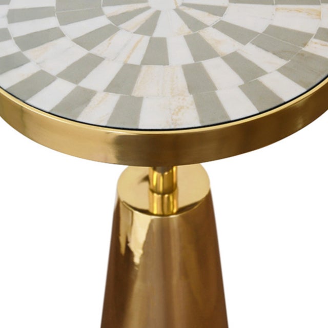 New special order item. Not vintage. Get ready to jazz up your space with the Elias Brass &amp; Bone Accent Table -...