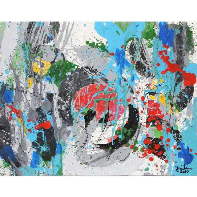 2010s Jenik Cook, Blue Abstract 11, Acrylic on Paper For Sale - Image 5 of 5