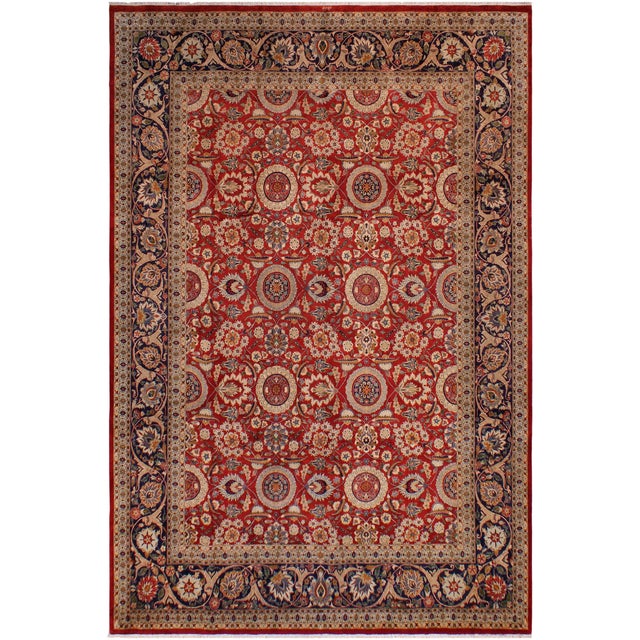 Shabby Chic 1990's Agra Tabriz Pak-Persian Rust/ Wool Rug - 9'3'' X 12'4'' For Sale - Image 9 of 9
