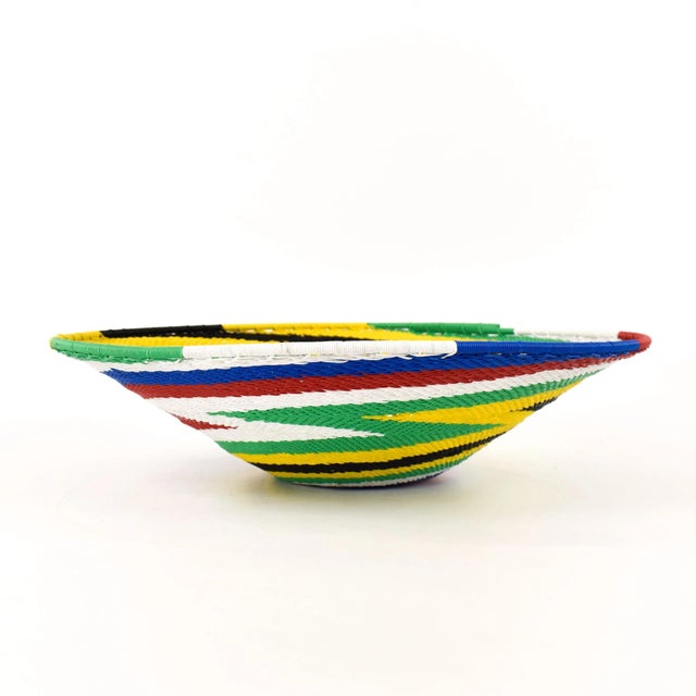 African Early 20th Century Zulu Wire Basket South Africa 12inch For Sale - Image 3 of 7
