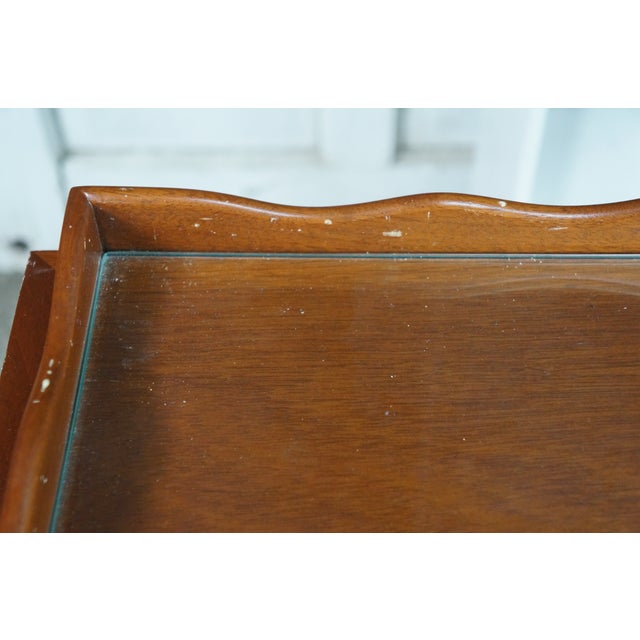 Mid 20th Century Baker Furniture Expandable Party Butler Mahogany Removable Serving Tray Table For Sale - Image 9 of 18