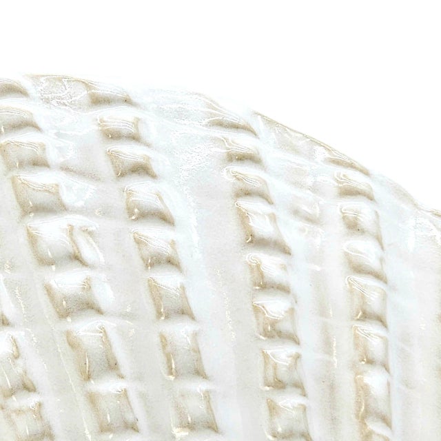 Cream Coastal Ceramic Clam Shell Vase in Palm Beach Style 11.5" For Sale - Image 8 of 9