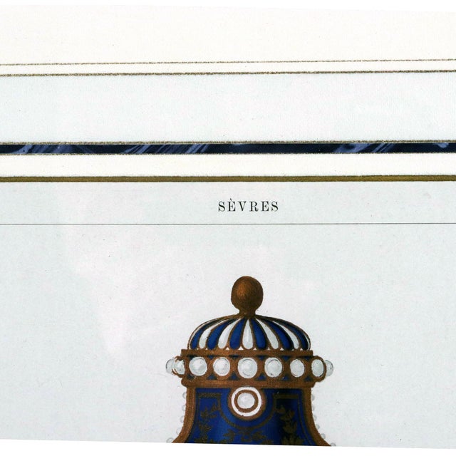Paper Édouard Garnier Lithograph of Sèvres Porcelain Vase Garniture Circa 1892 For Sale - Image 7 of 8